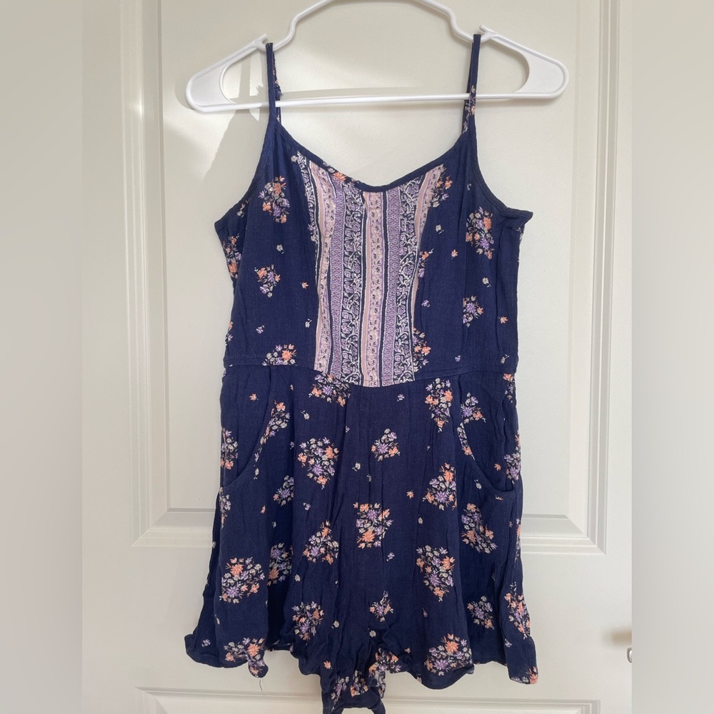Blue Floral Romper